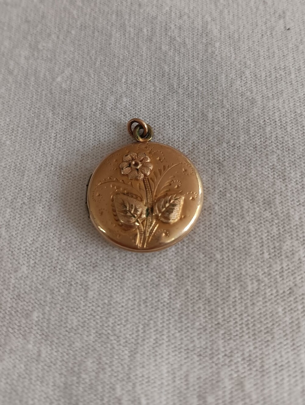 Gold Floral Round Locket Pendant - Women's Jewelry